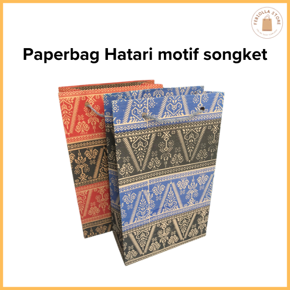 

PAPER BAG HATARI MOTIF SONGKET PAPERBAG WAFER TANGO DAN TEH PUCUK/ MOTIF 2WARNA ukuran 15 X 7 X25 /TAS KERTAS / PAPERBAG MURAH / GOODIEBAG/ GIFT BAG/ TAS SOVENIR HAJATAN