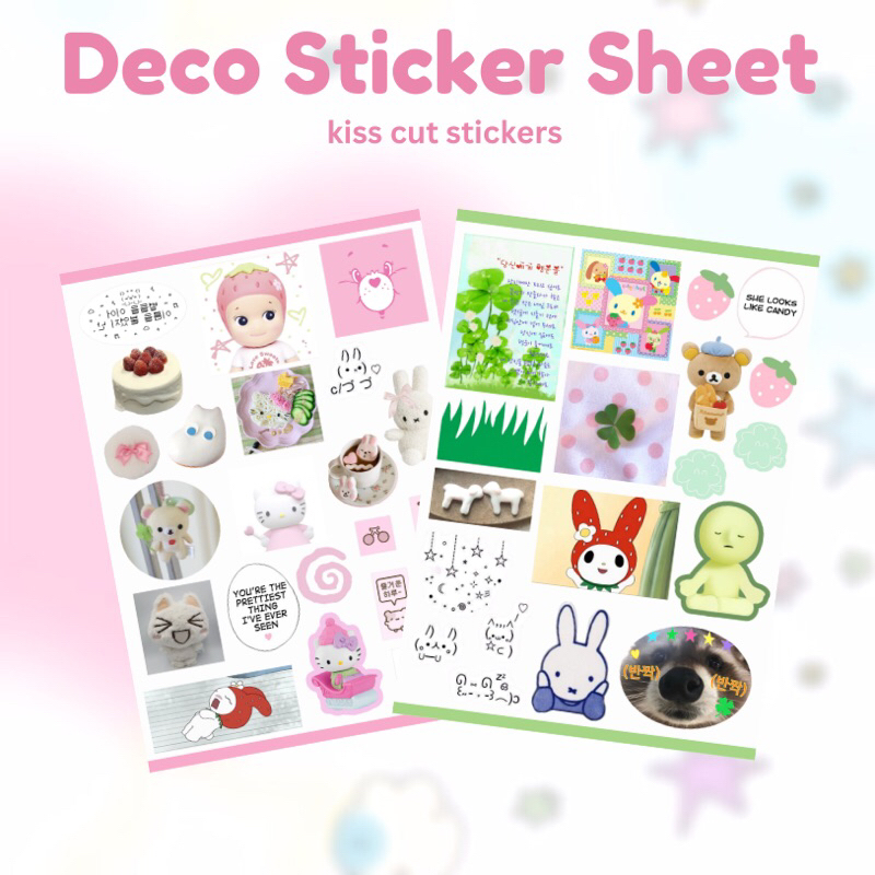 

CUTE DECO STICKER SHEET / KAWAII DECO STICKER FOR JOURNALING SCRAPBOOK