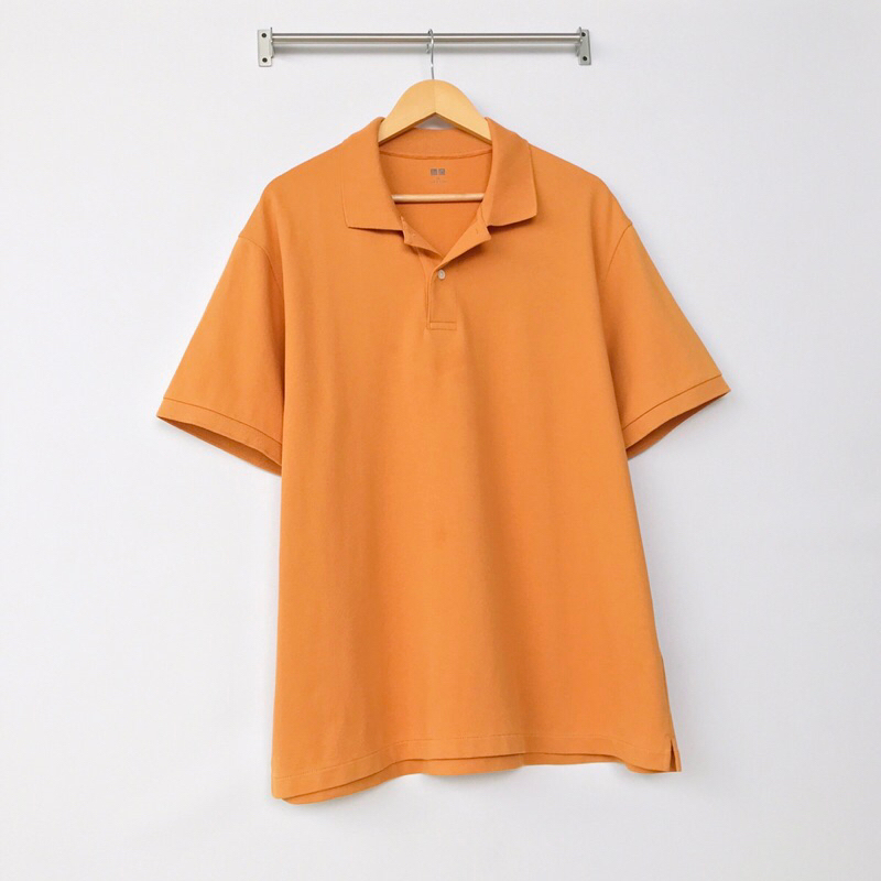 XXL UNIQLO Polo Shirt Dry Pique Kaos Kerah Lengan Pendek Polos Mustard 3L Jumbo Big Size