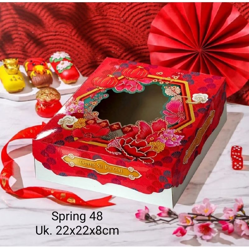 

Box/ dus edisi CNY imlek box kue lapis ukuran 20x20 22x22