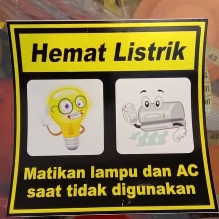 

SIGN STICKER HEMAT LISTRIK 10X10CM