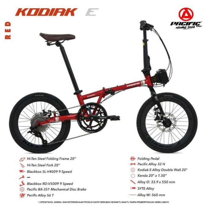 Sepeda Lipat 20 Inch Pacific Kodiak E 9 Speed