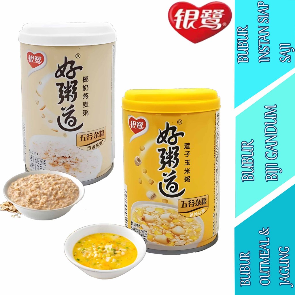

Bubur Oatmeal & Jagung - Yinlu Hao Zhou Dao - Bubur Instan Siap Saji - 280gr