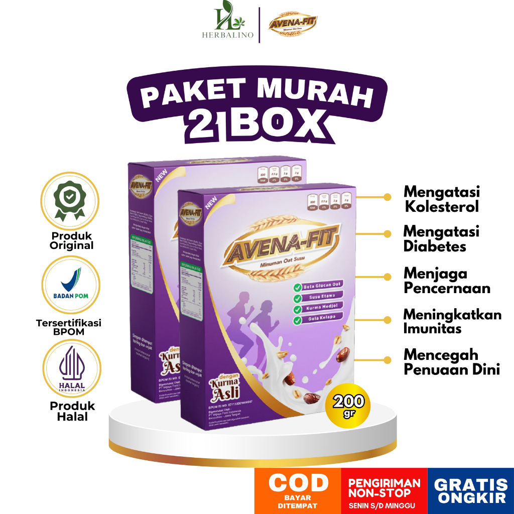 

2 Box Avenafit - Membantu Mengatasi Resiko Stroke, Diabetes Dan Hipertensi