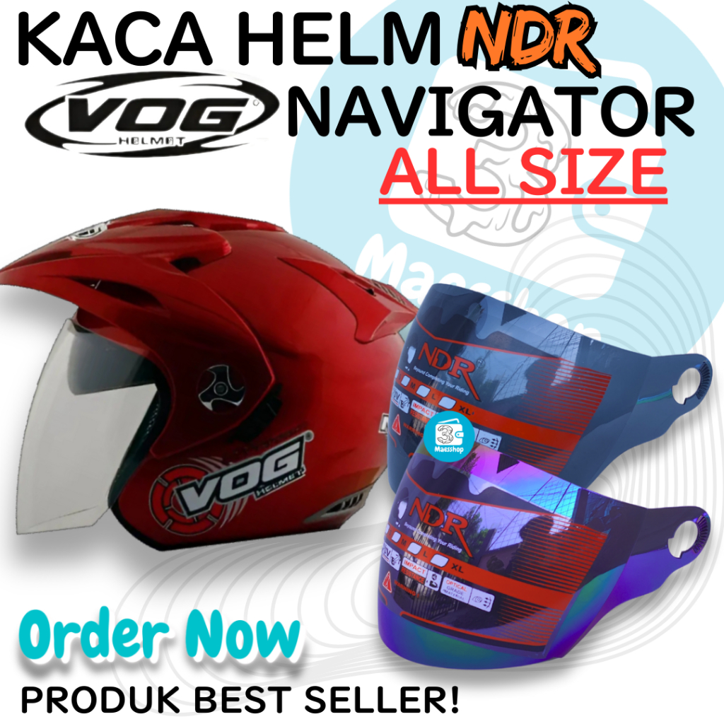 kaca Visor helm helmet VOG NAVIGATOR NDR ClearView – Kaca Helm NDR Anti-Silau dan Jernih Vog