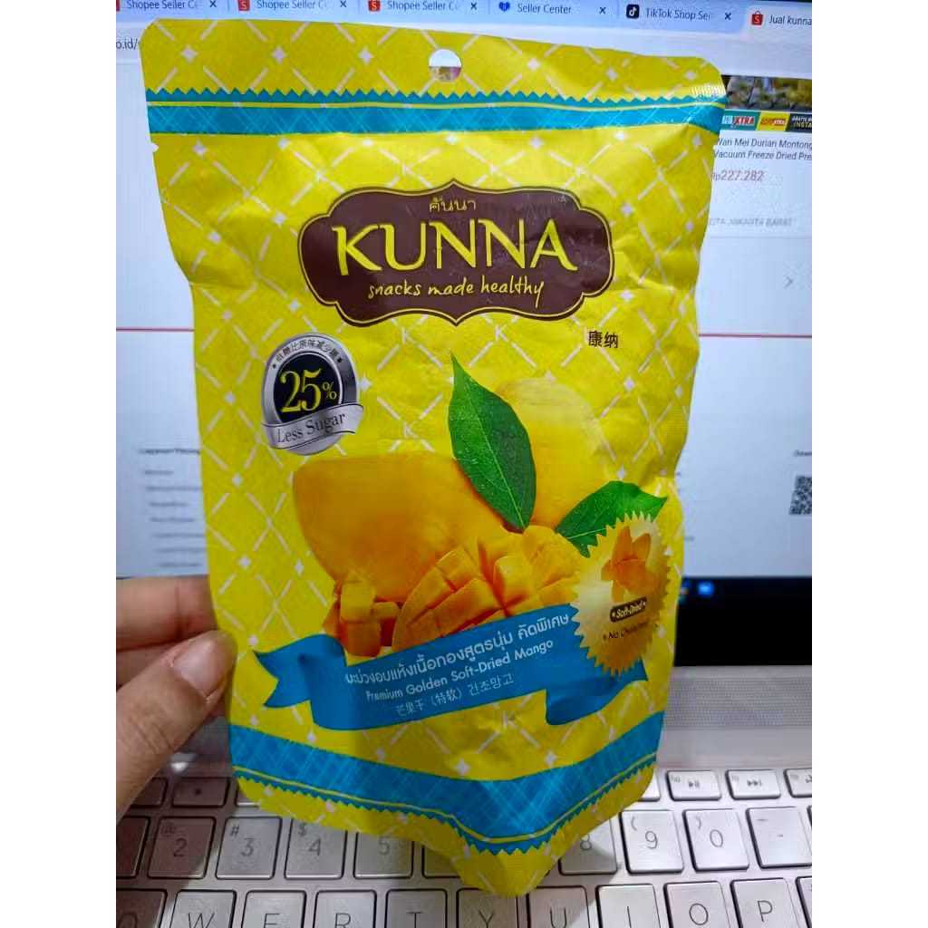 

mv.tokojastip - COD READY STOCK KUNNA HALAL PREMIUM GOLDEN SOFT DRIED MANGO LESS SUGAR 25% MANGGA KERING NO CHOLESTEROL