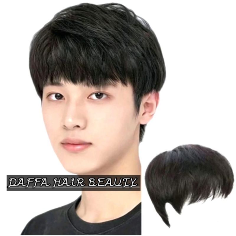 WIG RAMBUT PALSU PRIA KOREA PENDEK LURUS PONI