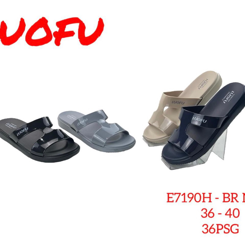 LUOFU sandal selop wanita sandal teplek karet (E-7190)