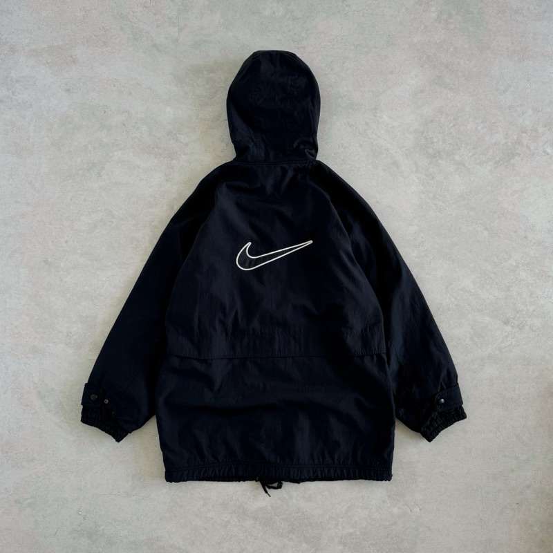 Vtg Jacket Big Swoosh - Black