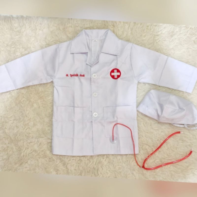 BAJU PROFESI ANAK BAJU JAS DOKTER ANAK Warna PUTIH