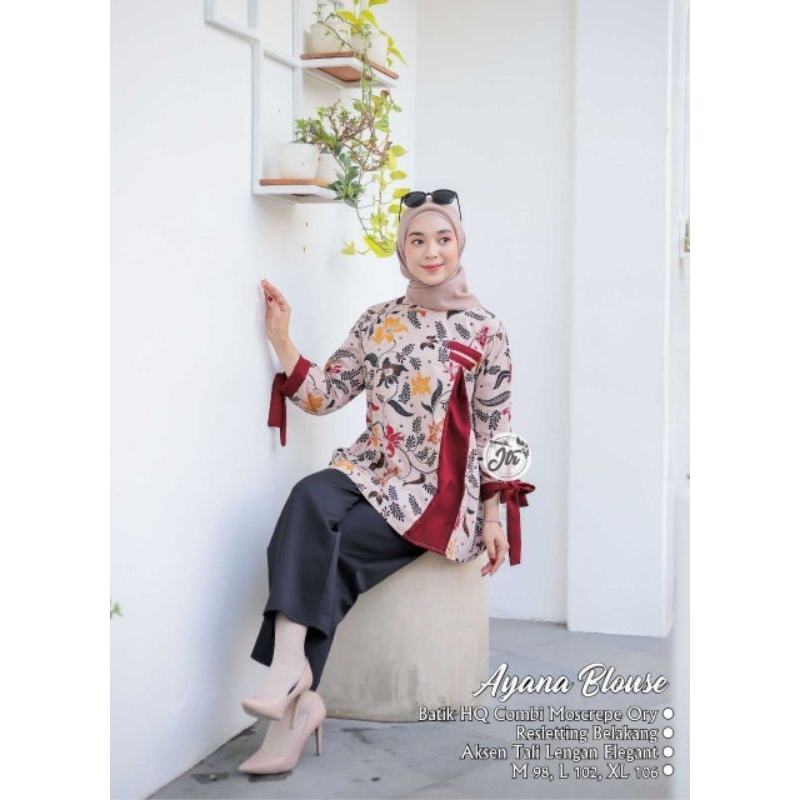 Atasan Blouse Batik Wanita Ayana Blouse Fashion Batik Modern