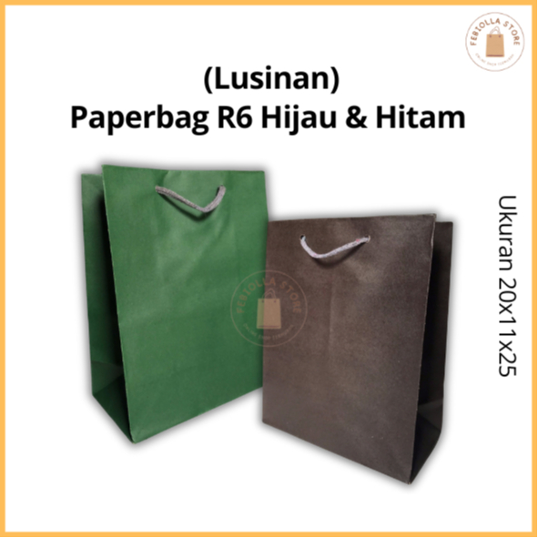 

[ LUSINAN ] PAPER BAG HITAM & HIJAU POLOS MURAH 20x11x25 / TAS KADO / TAS KERTAS MURAH