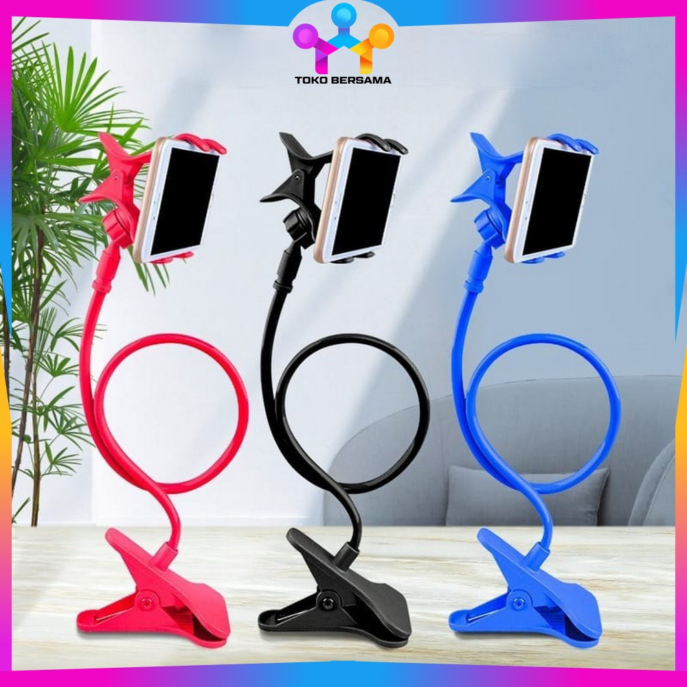 Penyangga Hp Jepit 2 Clips Lazypod Hp Holder Plastik  / Lazy Pod Holder Handphone Portable Toko Bers