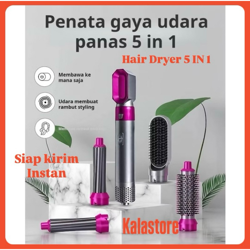 【Ready & COD】Hair Dryer 5 in 1 Professional Perawatan Salon Alat Pengering Rambut Mini Hair Dryer Lo