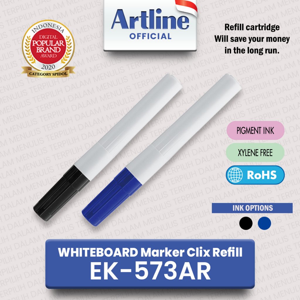 

(LIVE) ARTLINE Refill isi Ulang Spidol Whiteboard Marker CLIX EK-573A-R 2