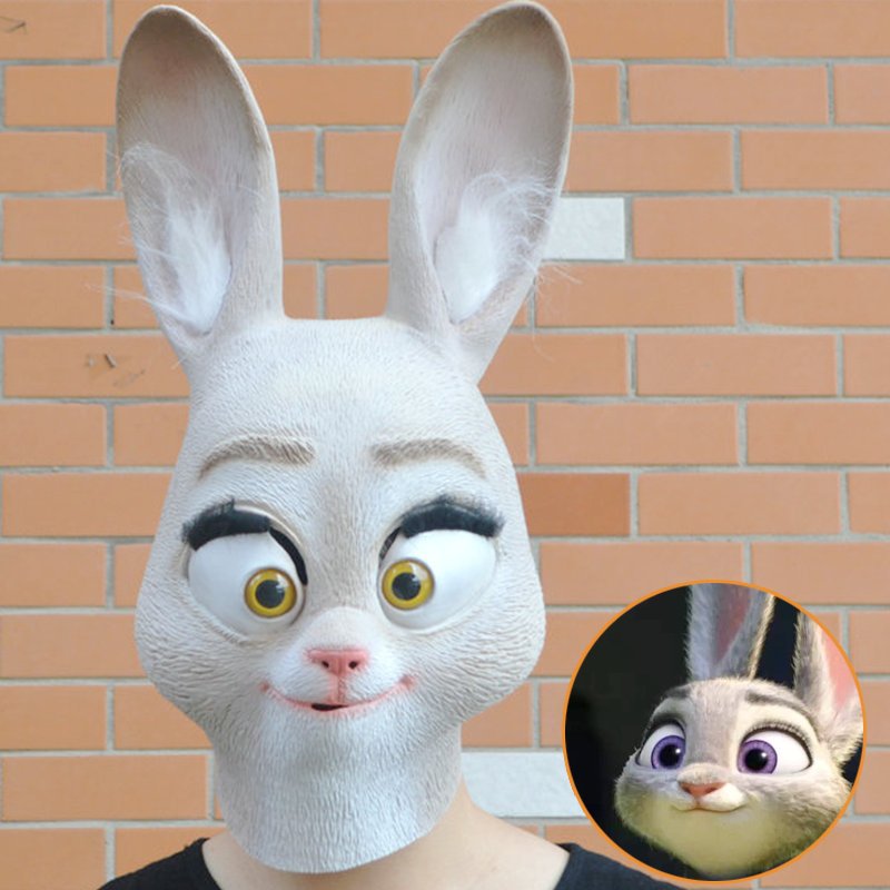Topeng Wajah Cosplay Judy Zootopia Halloween Carnaval Party