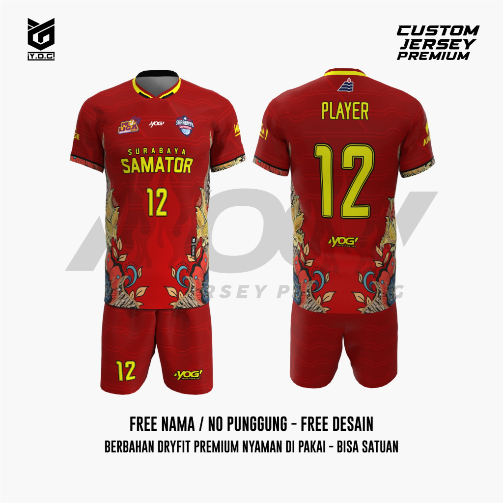 JERSEY TANDING SAMATOR (MERAH) PROLIGA 2025 PREMIUM - PREORDER [ BISA CUSTOM NAMA & NOMOR  | BAJU VO