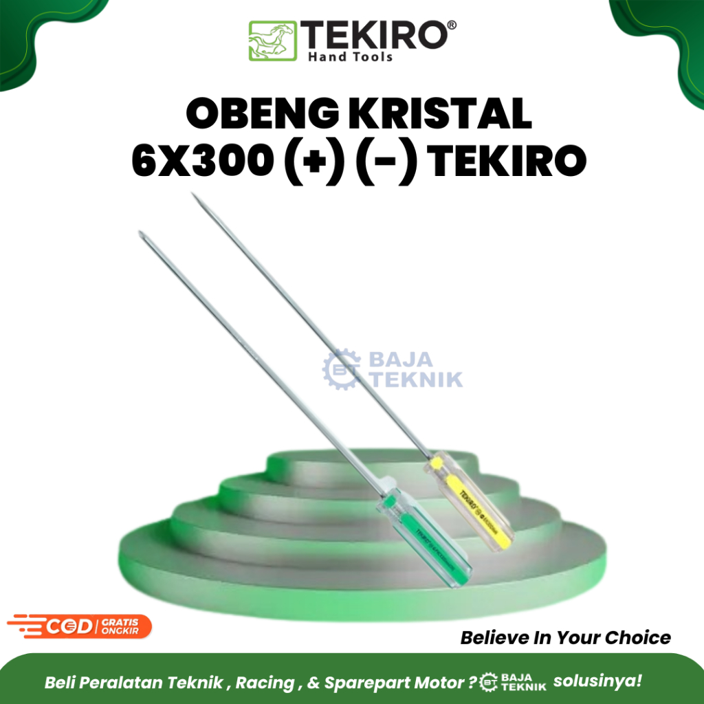 TEKIRO OBENG KRISTAL 6X300 (+) (-) PLUS MINUS | 6X300 (-) PH2X300 (+) | OBENG TEKIRO