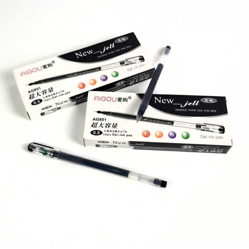 

Grosir (1kotak12 pcs) Pulpen Gel New Jell AG-851 AIGOU ( Lancip )