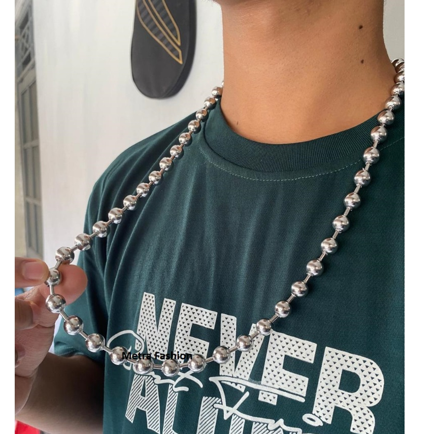 Kalung monel rantai biji lada manik keren dan elegan untuk pria dan wanita