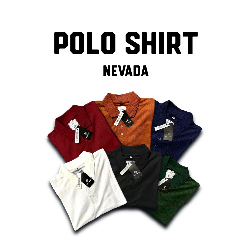 A │Polo Shirt Basic Nevada - Kaos Berkerah Lengan Pendek untuk Pria dan Wanita