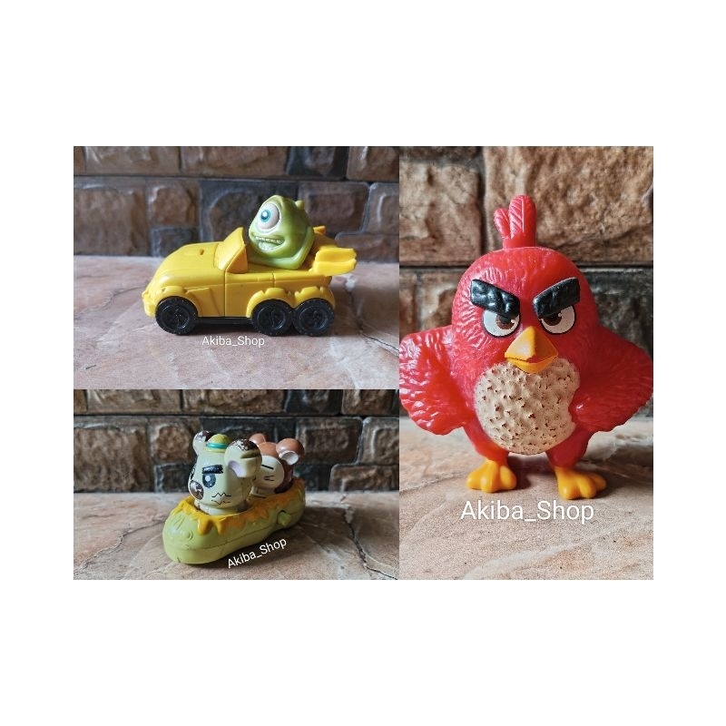 Mainan McDonald's Mobil Monster Inc "Mike", Hamtaro McD, Angry Bird McD "Red"