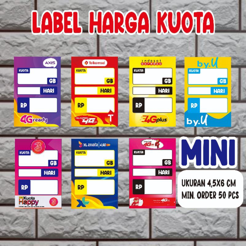 

Label Harga Paket Data/ Kuota/ Voucher MINI 4,5 cm x 6 cm Min. Order 50 pcs