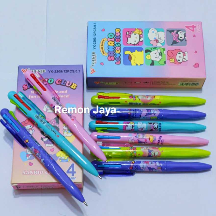 

PROMO 12 PCS PULPEN 4 WARNA SANRIO PEN GEL WARNA WARNI KUROMI CINAMOROL