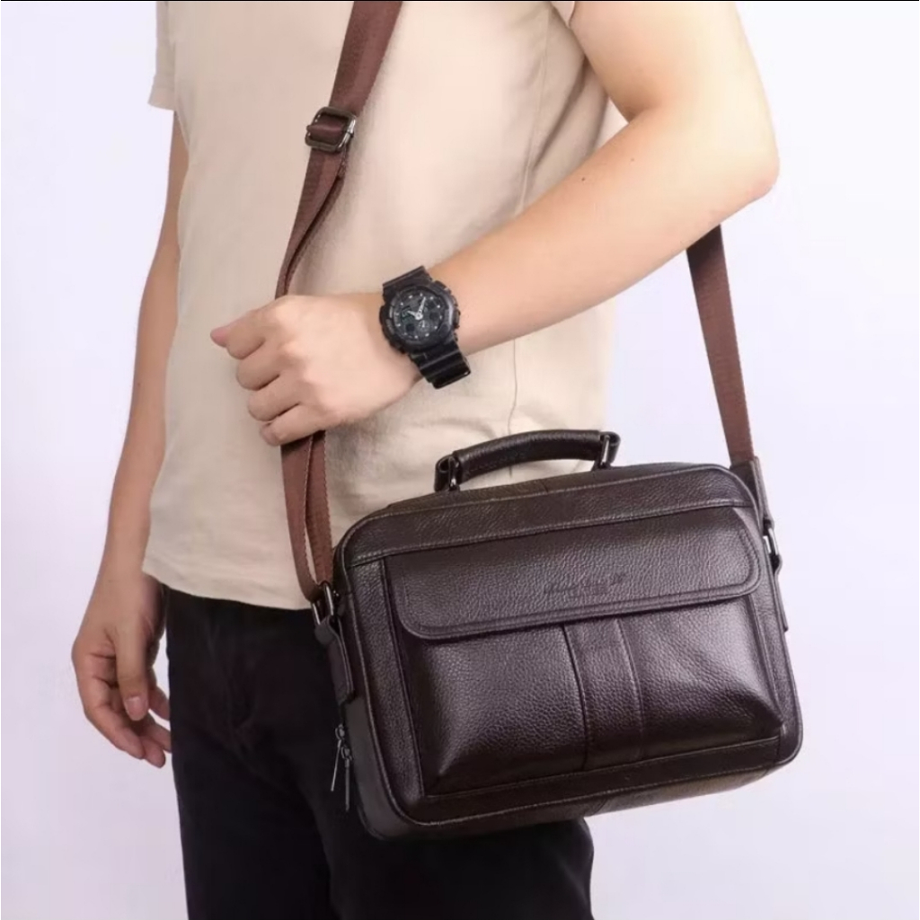 Tas Kerja Tas Selempang Pria Kulit Import Xiao Duo Li 1651 (Free Dustbag) Totebag Tas Tenteng