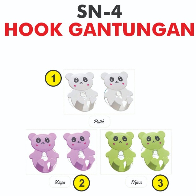 Gantungan Karakter Tempel / Hook Tempel / Gantungan Kabel Colokan Listrik SN-4