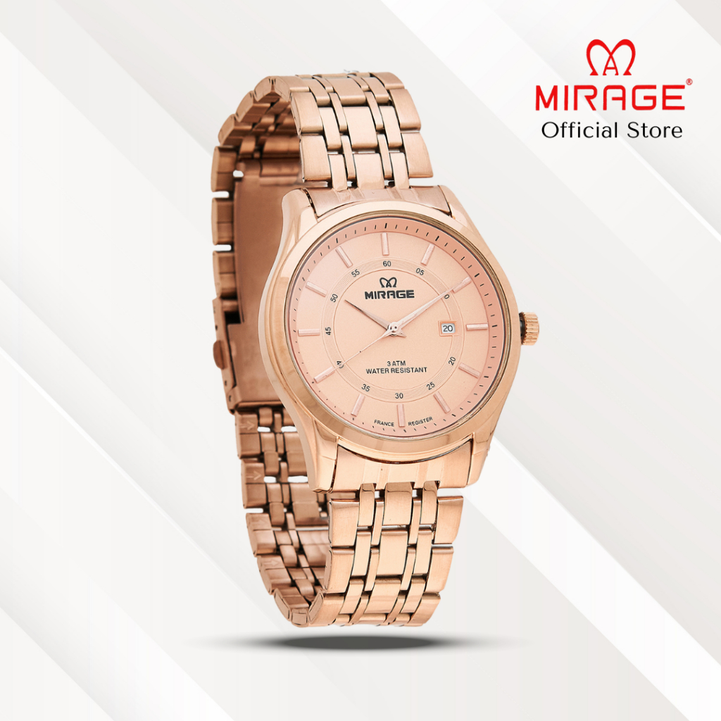 Mirage Jam Tangan Pria Analog 8830 M Rose Gold Original Stainless