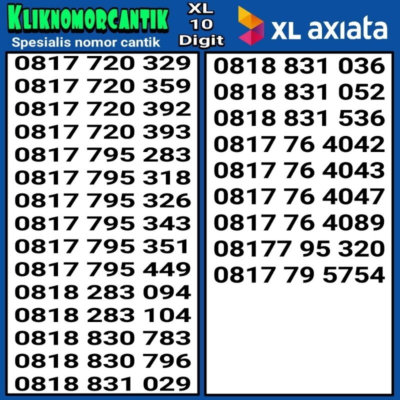 Nomor Cantik XL 10 digit Kartu perdana XL 10 digit.2