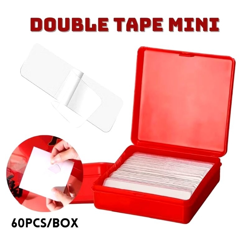 

1box double tape mini lakban 2 sisi isi 60pcs