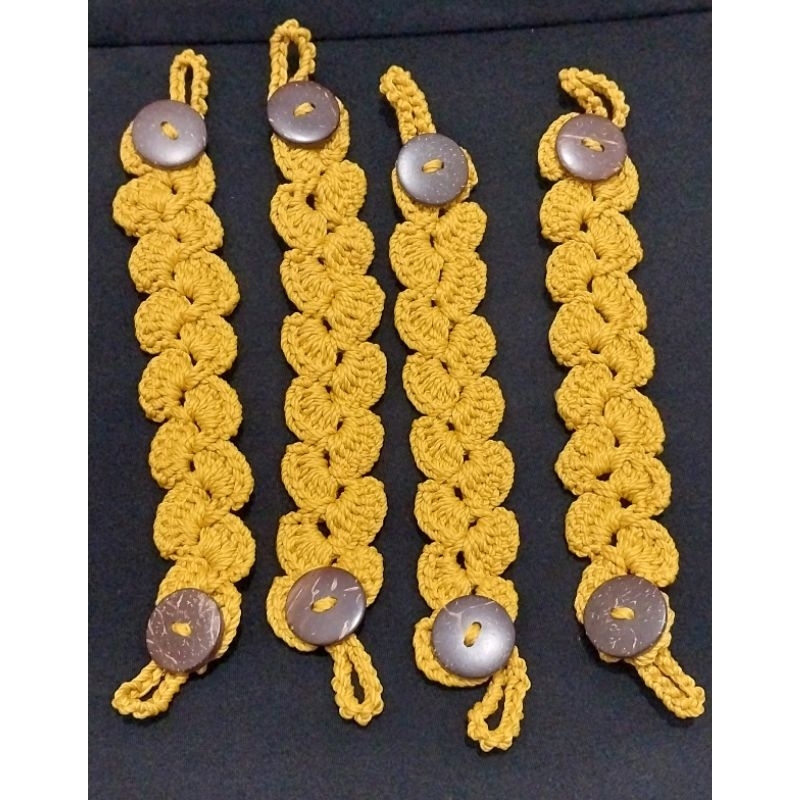 Konektor Masker Rajut - Pengait Masker Hijab warna kuning kunyit