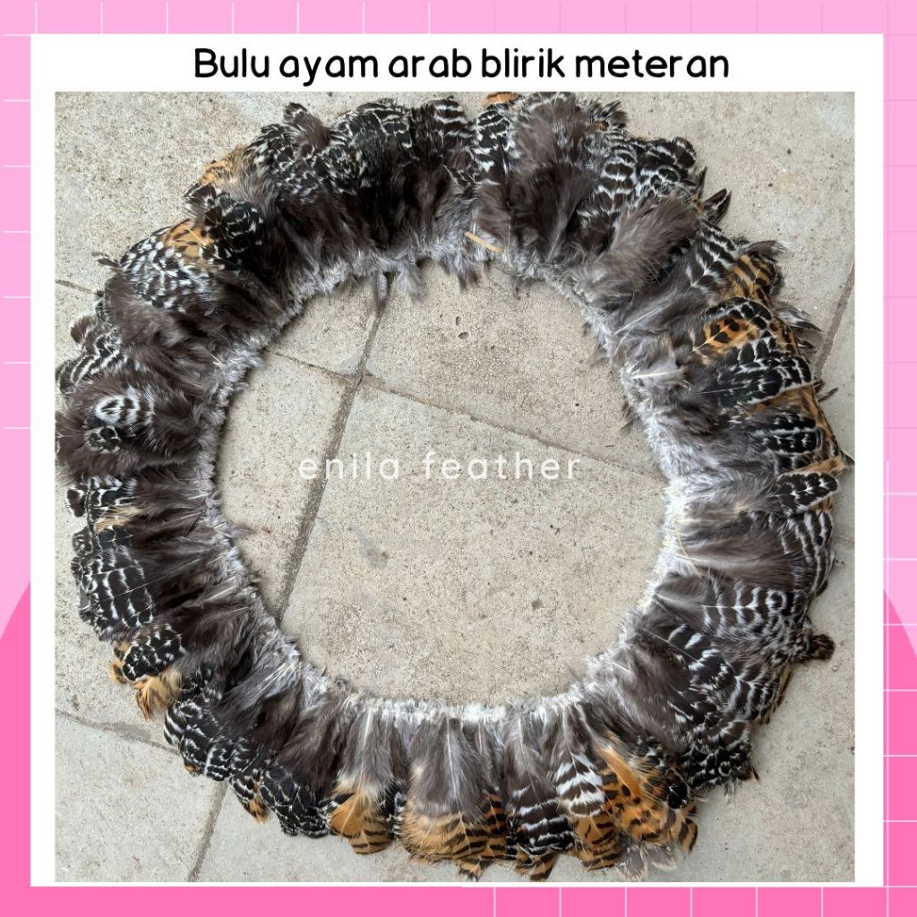 BULU AYAM ARAB ASLI LURIK METERAN RANGKAI PANJANG ULU AYAM PITIK BETINA UNTUK AKSESORIS PENSIL