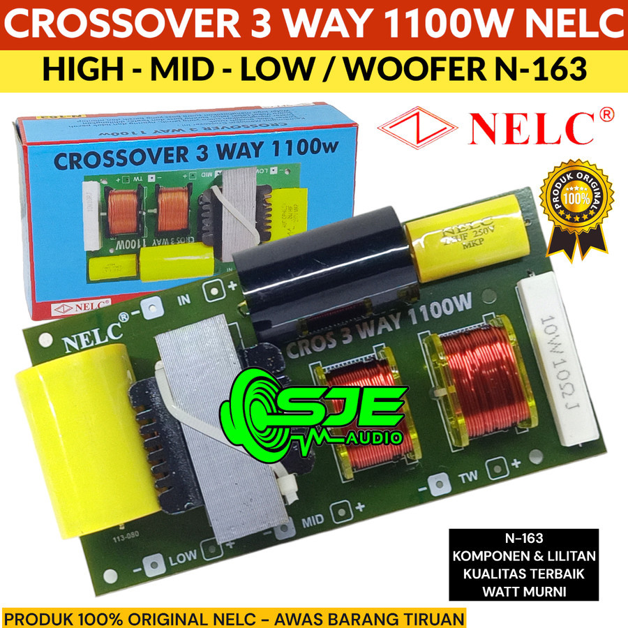 CROSSOVER 3 WAY TWEETER MIDLE WOOFER SUBWOOFER BAS 1100W N163 NELC CROSOVER NELC TWETER MIDDLE MIDEL