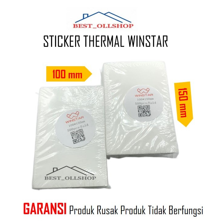 

Label Stiker Kertas Resi Thermal 100x150mm 500 pcs Merk Winstar