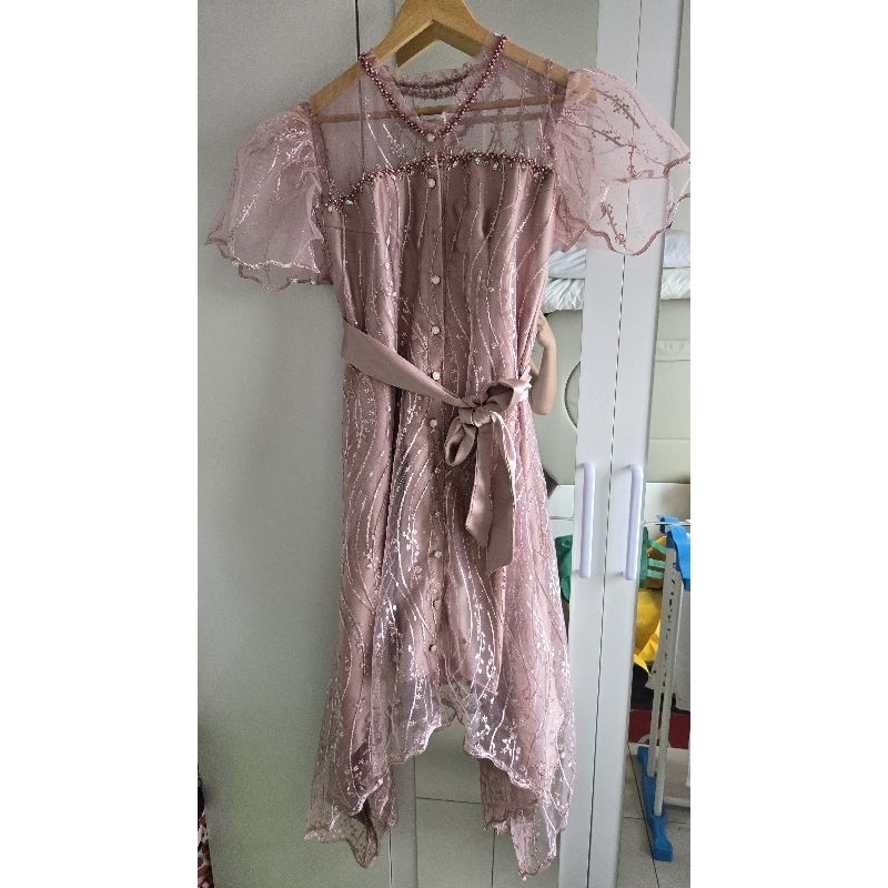 Baju pesta bridesmaid busui friendly dusty pink