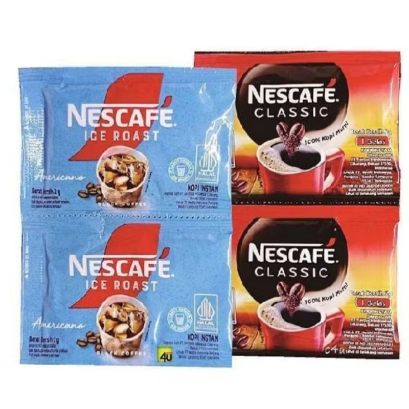 

Nescafe classic dan nescafe ice roast isi 10 sachet @ 2 gram