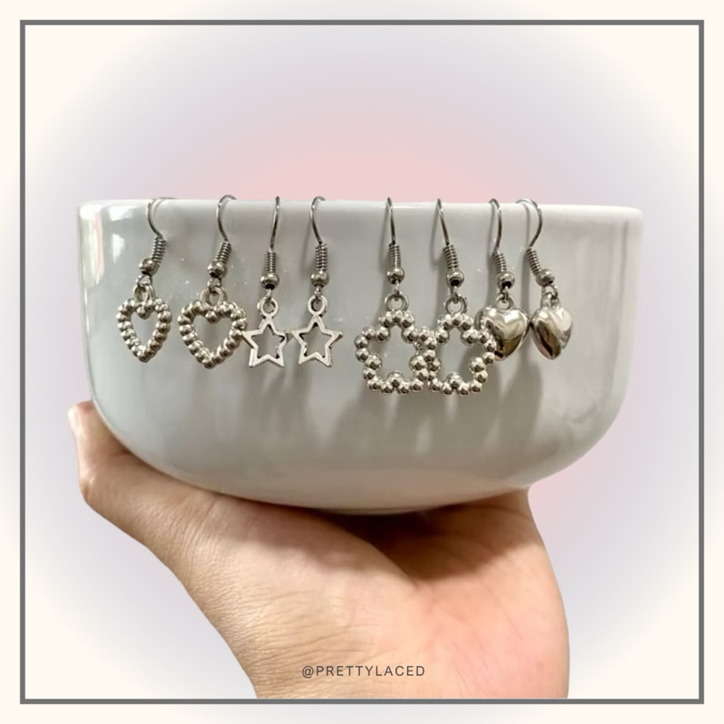 Y2K Silver Earrings / Anting Silver Gaya Y2K