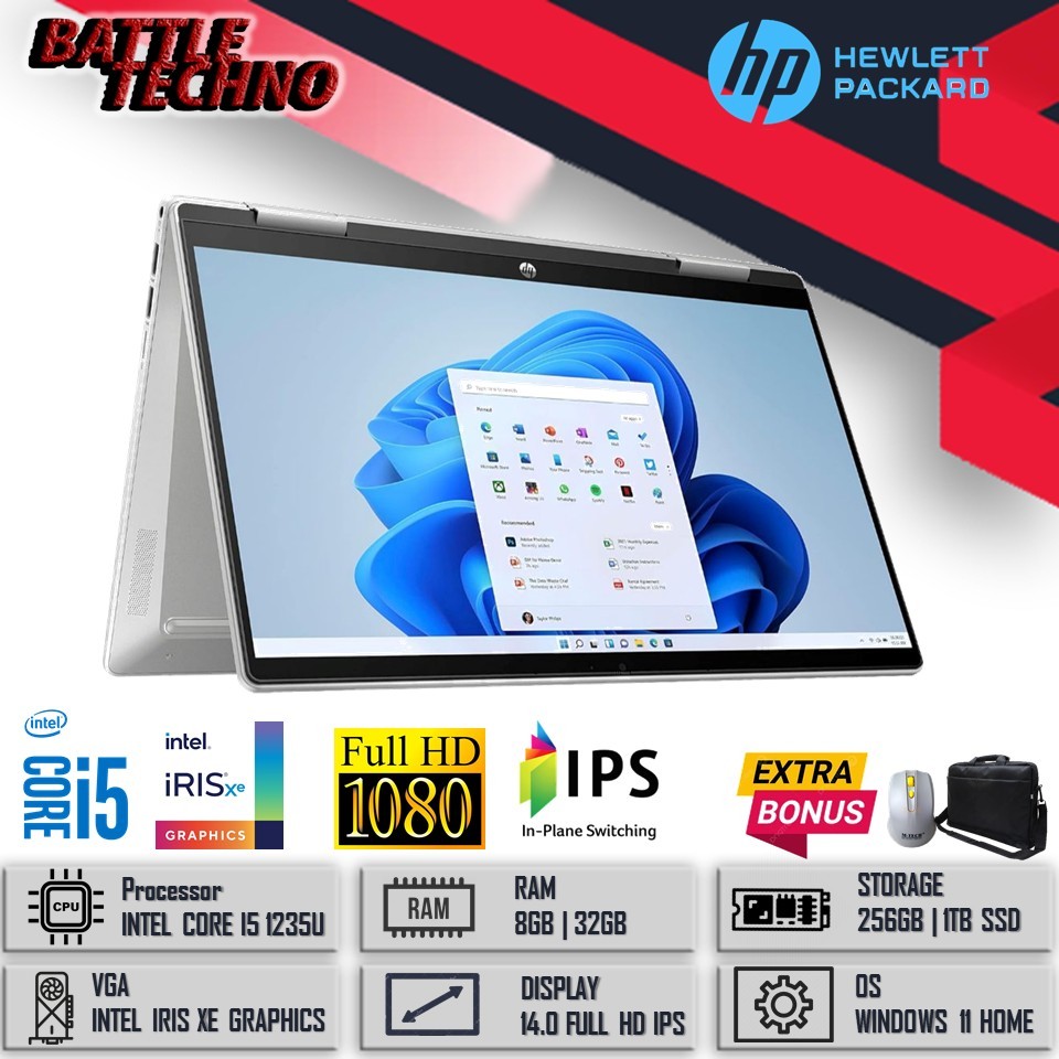 Laptop HP Pavilion X360 2in1 14 Touch i5 1235U Gen 12 8GB 1TB SSD 14.0 FHD IPS Windows 11