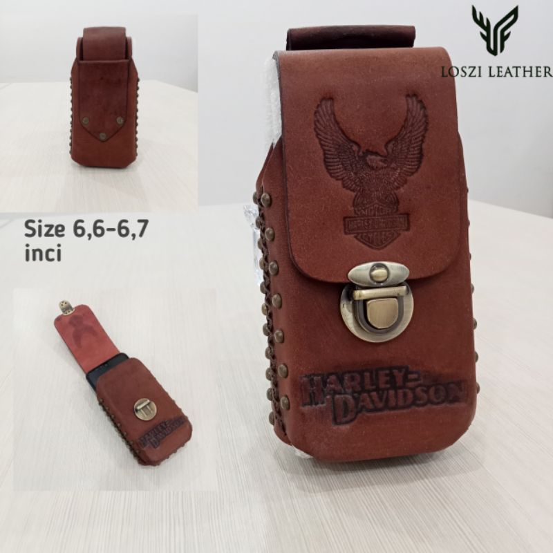 Dompet HP Pinggang Pria Kulit Asli slot 2