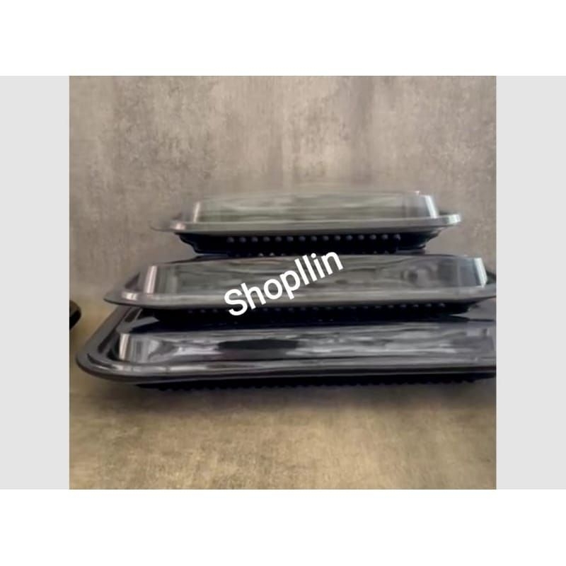 ( KHUSUS INSTAN ) MIKA NAMPAN BOLU / CAKE size M L BESAR TEBAL / TRAY NAMPAN PLASTIK HITAM