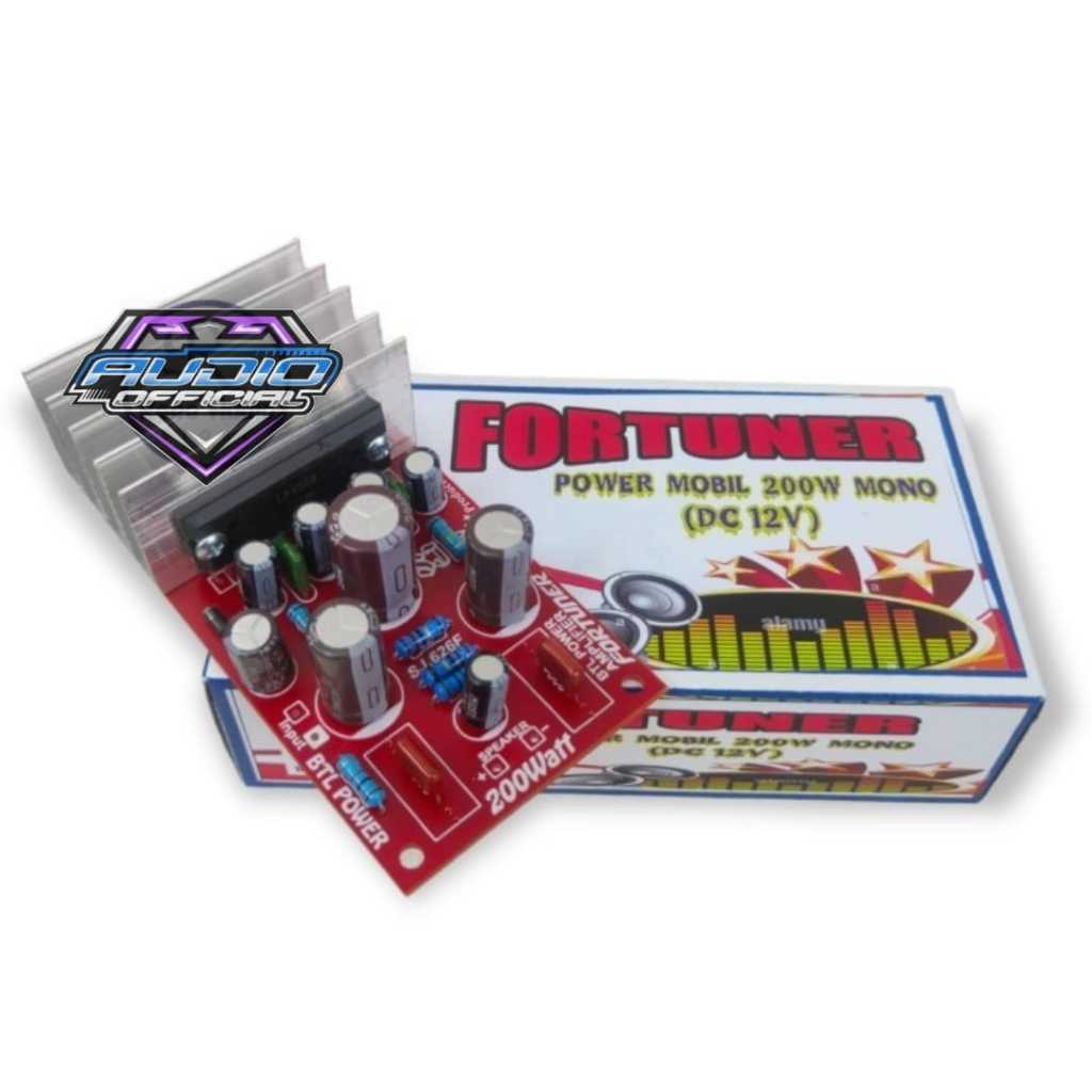 Kit Power Amplifier Mobil FORTUNER Mono DC 12 volt BTL 200 Watt Kualitas Terbaik