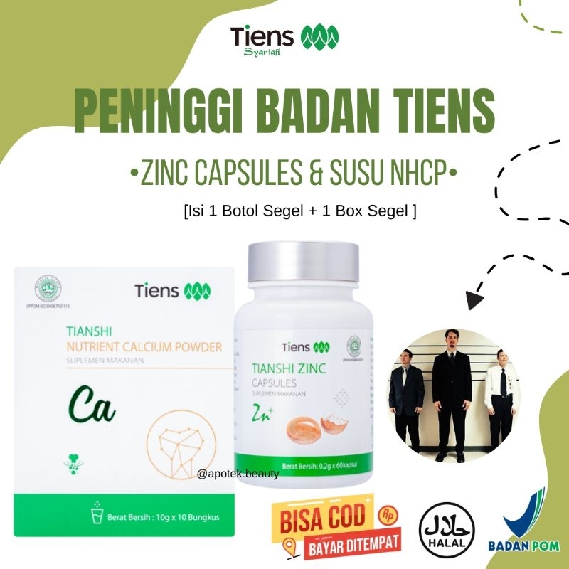 [TERLARIS] PENINGGI BADAN TIENS - PENAMBAH TINGGI ORIGINAL | TENLUNG PENINGGI BADAN | ZINC CAPSULES 