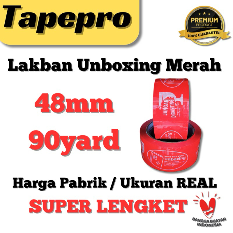 

(Min 3Pcs) Lakban Unboxing Merah 100yard Kualitas DAIMARU
