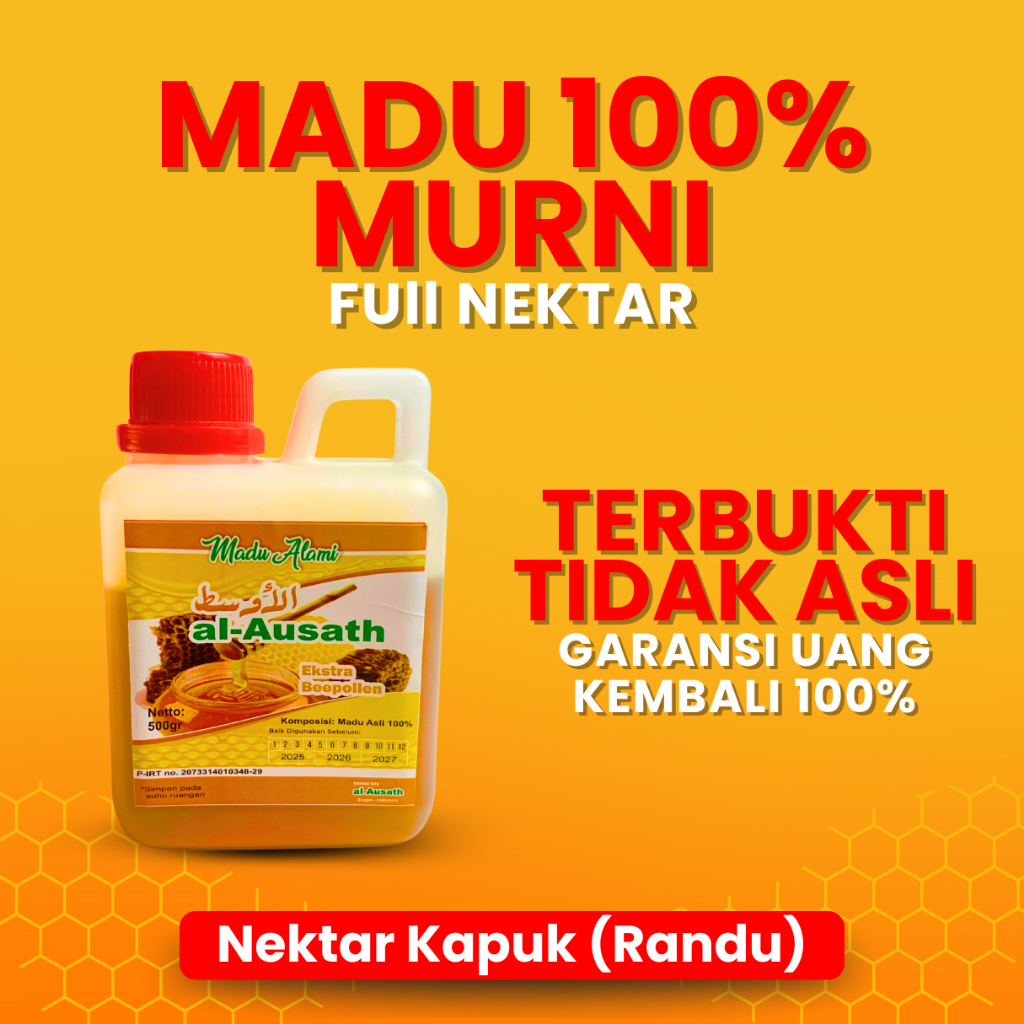 

MADU ASLI AL-AUSATH NEKTAR RANDU/KAPUK - Madu Murni Asli 100% Original Tanpa Campuran