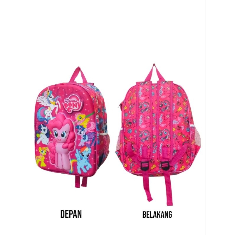 tas SD karakter timbul kuda pony dan unicoren