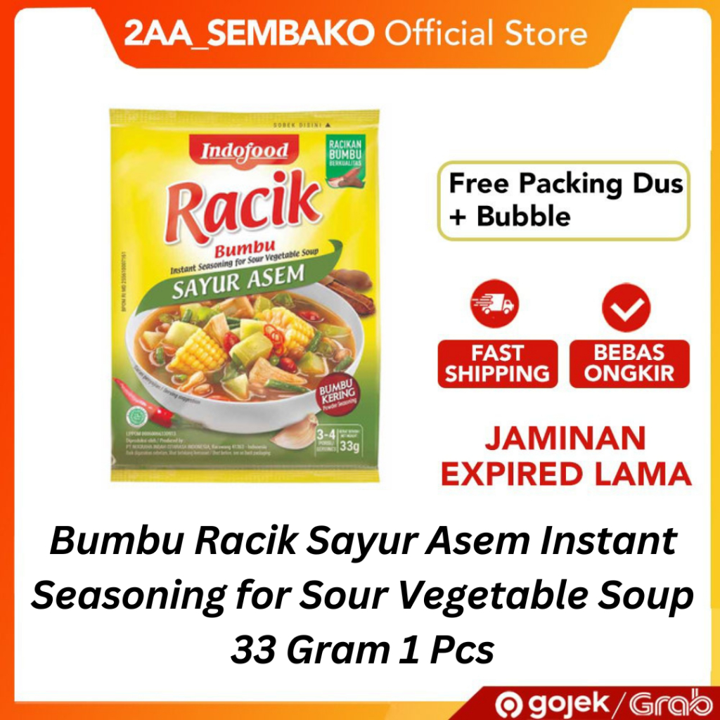 

Bumbu Racik Sayur Asem Instant Seasoning for Sour Vegetable Soup 33 Gram 1 Pcs