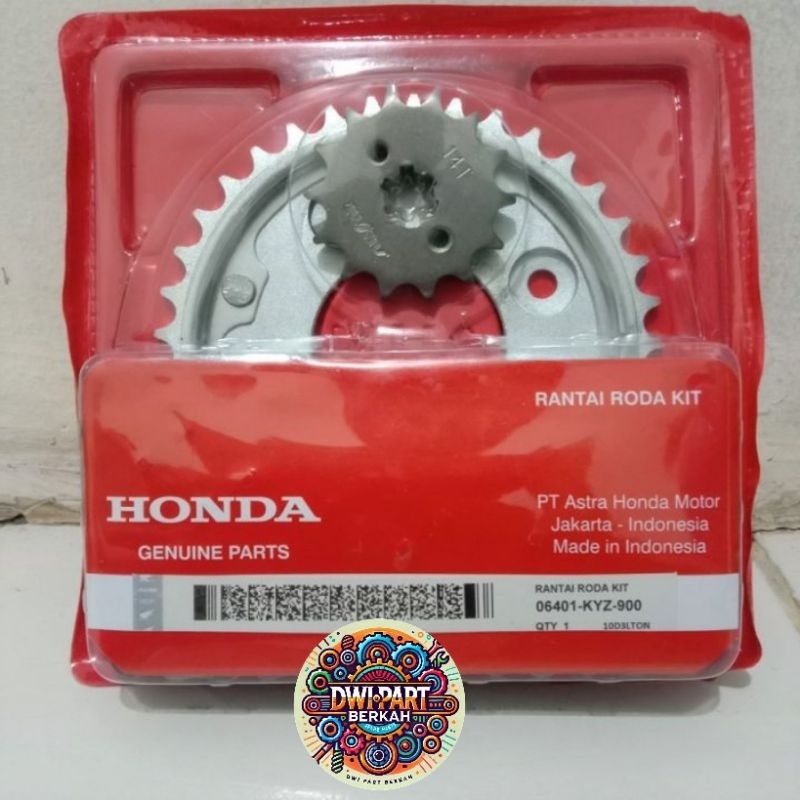 GEAR SET+RANTAI HONDA KYZ SUPRA 125 HELM IN GEAR SET HONDA KYZ